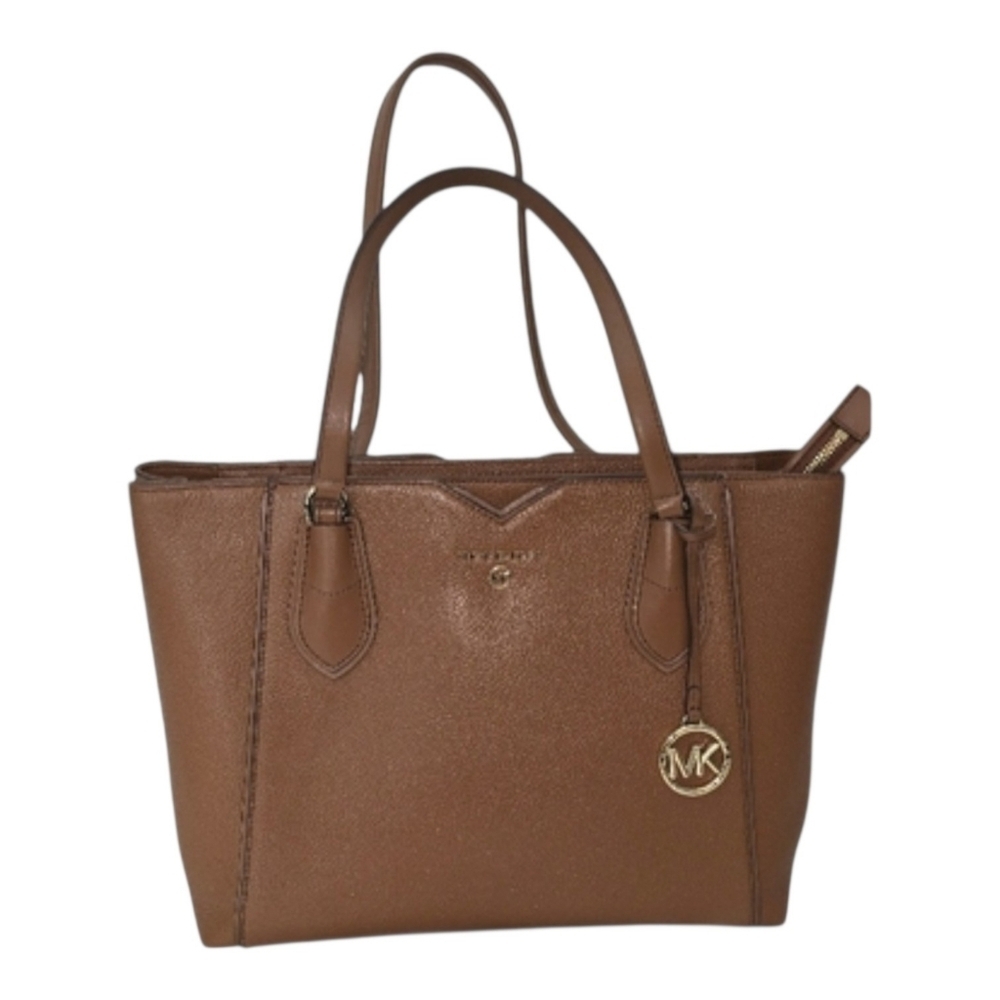LIKE NEW AUTHENTIC MICHAEL KORS DESIGNER MEDIUM PEBBLED LEATHER TOTE BAG LUGGAGE